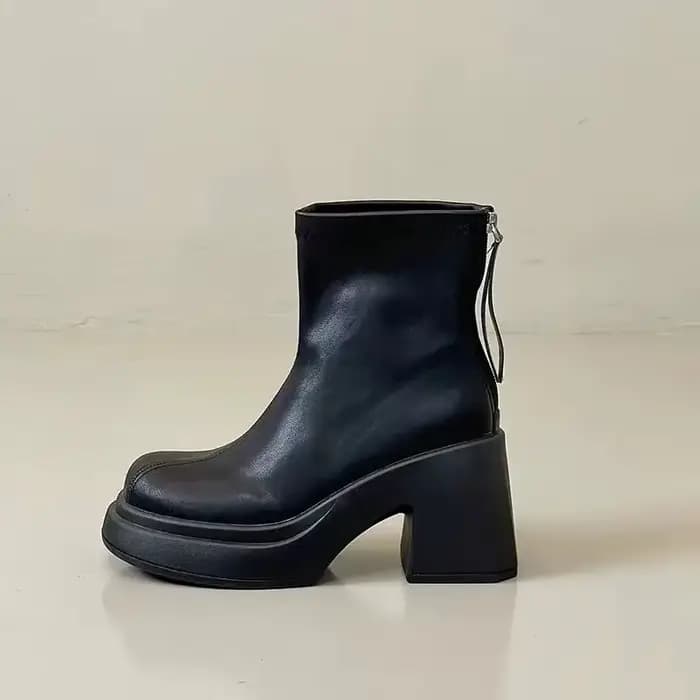 Bottines de travail en cuir à talons très hauts pour femmes, chaussures courtes de Combat, bottines