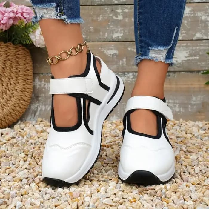 Sandales compensées respirantes pour femmes, nouvelle collection été 2026, mode creuse, chaussures de marche décontractées antidérapantes pour l'extérieur, confortables