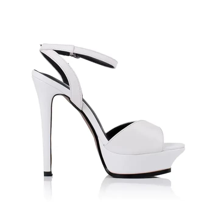 Arden Furtado 2025 été blanc peau de vache plate-forme Peep toe chaussure chaussures de mariage bout