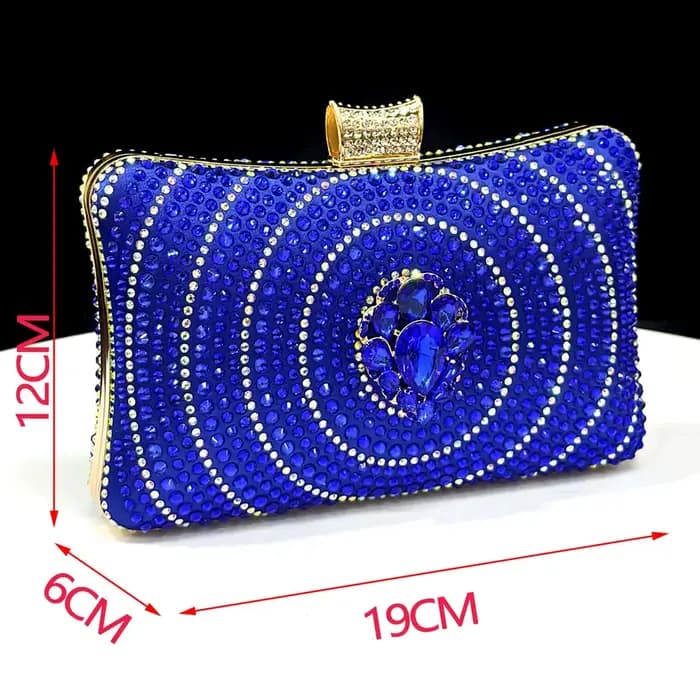 Chaussures à talons hauts confortables et sac assorti en strass bleu Venus Chan – Style mode à bout pointu pour femme ou chaussures de ville