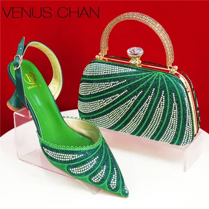 Sandales de Luxe à Talons Hauts, Ensemble de Sacs en Orange, pour ixde Mariage, Tendance 2025