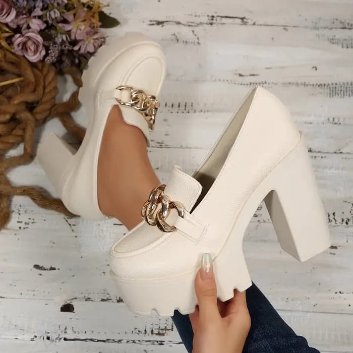 2025 femmes chaussures mode en plein air à talons épais plate-forme chaussures femme fête nouveau gros talon haut pompes femmes Zapatos De Mujer