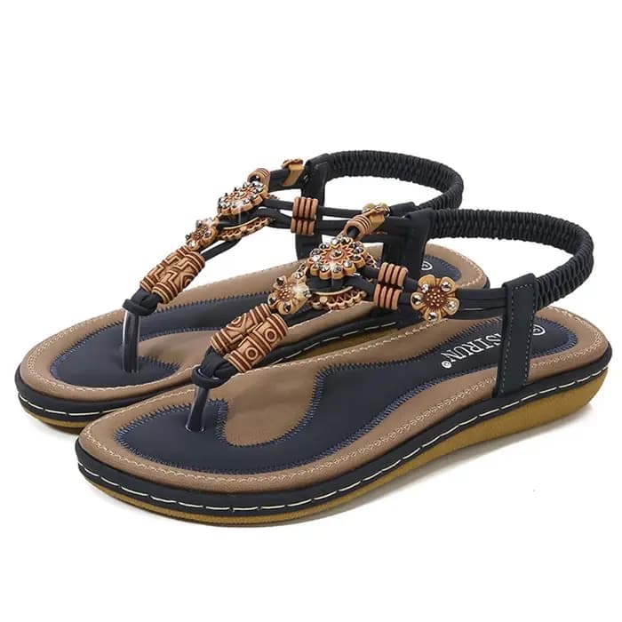Sandales bohèmes en perles de bois pour femmes