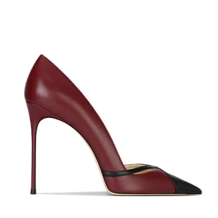 Escarpins à talons hauts en cuir blanc mat