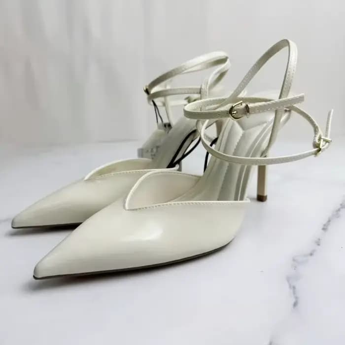 Escarpins élégants à lanières de cheville pour femmes, chaussures habillées à talons hauts, en cuir
